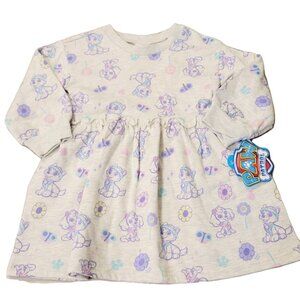 Girl Toddler Paw Patrol Long Sleeve Grey Sz 2T Dress Skye Everest Floral Hearts